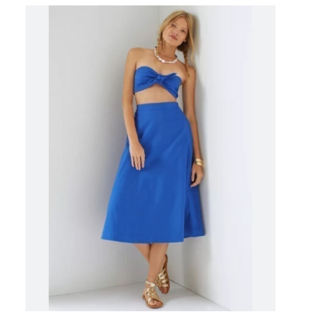 NEW Anthropologie Maeve Tie-Front Top and Skirt Set size 6